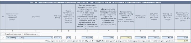 Данъци върху дивиденти и печалба от продажба на акции в САЩ 3 Приложение 8